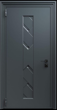 Входная термодверь с металлофиленкой и порошковым напылением RAL 7021 (тип №11) Входная термодверь с металлофиленкой и порошковым напылением RAL 7021 (тип №11)